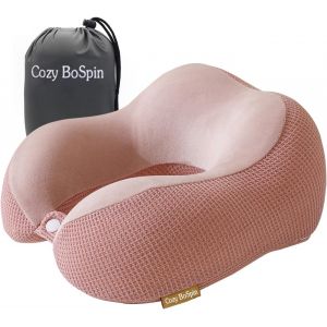Trahoo-Oreiller De Voyage ¿ Oreiller De Nuque Pour Voyage, Oreiller De Soutien Portable En Mousse À Mémoire De Forme, Confortable Et Léger, À Emballage Rapide Pour Le Camping, Coussin De Repos (Rose) - Neuf