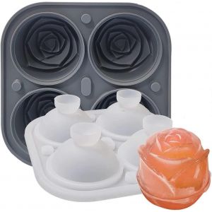 Bac &Agrave; Gla&ccedil;ons En Silicone Peu Encombrant Et Empilable Avec Couvercle Amovible Anti-&Eacute;claboussures,Pour Cocktails De Jus De Gel&eacute;e Whisky Gris - Neuf