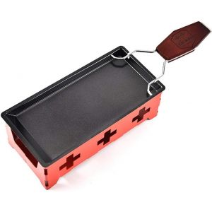 Mini Raclette Pliable Portable Rouge avec Spatule - Neuf