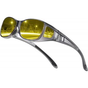 Lunettes De Vision Nocturne Lunettes Pour Conduite Par Temps Pluvieux, Brumeux Lunettes Polarisées Anti Éblouissement Se Posant Par-Dessus Des Lunettes 8953y - Neuf