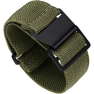 Bracelet De Montre Élastique Nylon Style Marine Nationale Parachute Bracelet Montre En Tissu Remplacement Avec Crochet Boucle Noir/Argenté Homme Femme 13 Couleurs,3 Tailles 18/20/22mm.[U1193] - Neuf
