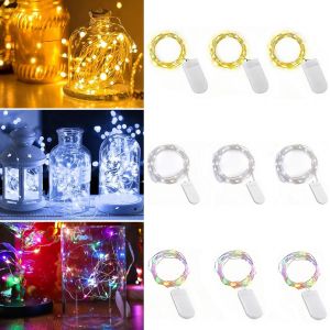 Guirlande Lumineuse À Piles, 9pcs 1m 10 Led Girlande De Lumière Fil De Cuivre Ip65 Etanche Mini Guirlande Led Batterie Pour Décoration Anniversaire Fête Mariage Noël Jardin Pelouse (9pcs/3 Colors) - Neuf