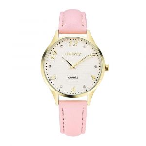 Gaiety Femmes Pu Cuir Casual Montre Quartz Cadran Montre-Bracelet (Rose) - Neuf