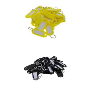Waterproof Key Tags Luggage ID Name Card Tags Mark Labels yellow black - Neuf