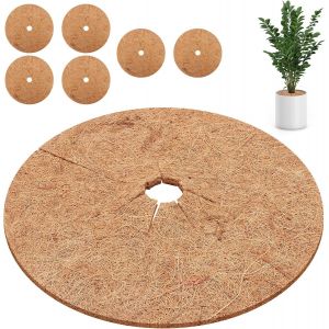 KALANKA-Lot de 6 Paillis de Coco, Tapis en Fibre de Coco, Disque de Protection pour Plantes et Arbres, Protection Hivernale pour Plantes en Pot (30cm) - Neuf