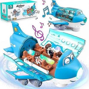 Avion Jouet Pour Tout-Petits, Avion De Ligne &Eacute;lectrique Rotatif &Agrave; 360&deg; Avec Lumi&egrave;re Et Musique, Cadeau Pour Enfants De 3 &Agrave; 4 Ans-J - Neuf