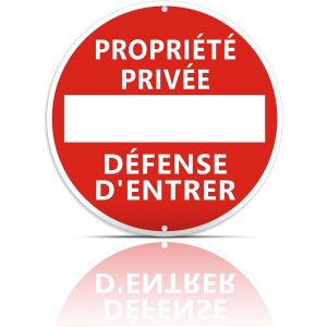 Panneau Propri&eacute;t&eacute; Priv&eacute;e D&eacute;fense d'entrer Aluminium 300 x 300mm, Panneau Propri&eacute;t&eacute; Priv&eacute;e Metal Alu Utilisation &agrave; L'Ext&eacute;Rieur Et &agrave; L'Int&eacute;Rieur, Montage Facile Rouge - Neuf