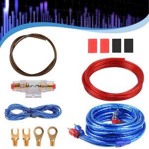 Kit de Connexion Amplificateur de Voiture, 8GA Kit de Cables Installation Amplificateur Subwoofer, Kit Amplificateurs de Puissance Audio de Voiture, Haut-Parleur Subwoofer d'installation Kit - Neuf