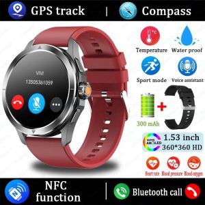 2025 Nouveau S4 Ultra Sports De Plein Air Montre Intelligente Hommes Amoled &Eacute;cran Nfc Gps Boussole Fr&eacute;quence Cardiaque &Eacute;tanche Bluetooth Appel Smartwatch.Black Red.S4 Ultra - Neuf