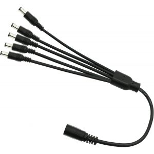 Câble répartiteur CC 5,5 mm X 2,1 mm, 1 Adaptateur répartiteur CC Femelle à 5 mâles Câble d'extension d'alimentation CC 12 V pour Caméra de sécurité CCTV 0,7m (1 à 5 Voies) - Neuf