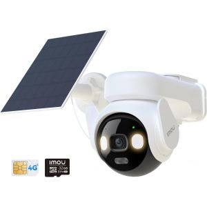 4G Lte Wireless Wifi Surveillance Camera, 3K 4G Solar Camera With Sim Card, Aov 24/7 Recording, 360°, 2.4Ghz Wifi, 25M Human Detection, Ip66, Private Mode, 32Gb Micro Sd Included - Neuf