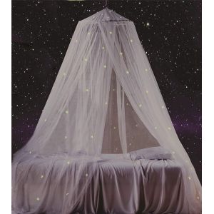 Ciel de lit avec étoiles fluorescentes phosphorescentes (60 x 250 x 880 cm) et moustiquaire pour bébé, enfant, garçon, fille, fille. Ciel de lit pour bébé, enfant, fille ou grand lit. - Neuf
