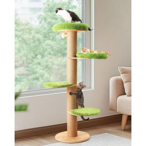 Arbre ¿¿ Chat, Perchoir De Fen¿ºtre ¿¿ 4 Niveaux Pour Chat Avec Lit En Peluche Spacieux, Tour D'escalade Polyvalente Avec Poteaux ¿¿ Griffer ¿¿Pais Pour Dormir, Griffer Et Observer - Neuf