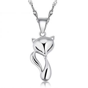 Collier Ras Du Cou En Argent Sterling 925 Pour Femme, Pendentif Renard, Chaîne À Maillons, 45-50 Cm, Bijou Idéal Pour Mariage, Fiançailles Ou Soirée. - Neuf