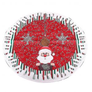 25-26 Ornements de No&euml;l, Jupe de sapin en lin imprim&eacute;, Accessoires de d&eacute;coration - Neuf