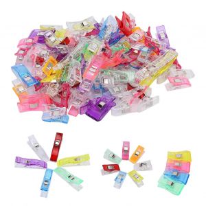 100 Pcs Quilting Clips Ourlet En Plastique Hache Forme Color&eacute; Couture Tissu Accessoires - Neuf