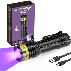 DOOL-Lampe De Poche Uv 395Nm Lumière Noire,Mini Mais Puissant Blacklight Usb-C Rechargeable,Résistant À L'Eau Focalisable,Détecteur D'Urine Pour Animaux De Compagnie,Résine De Durcissement - Neuf