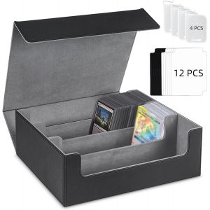 Chenquansarl-Boîte À Cartes Pour Mtg, Boîte De Rangement Pour Carte À Collectionner, Deck Box Magic, Deck Case Box, Pour Plus De 1800 Cartes, Étui En Cuir Pu Adapté Au Stockage Des Cartes Mtg Et Tcg - Neuf