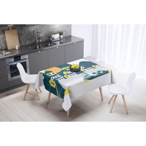 Sjzg-, Anti-Moisissure, S&eacute;chage Rapide, R&eacute;sistant Aux Taches, Lavable En Machine, 100% Polyester Nappe De Table (140cm X 140cm) - Con&ccedil;u Et Fabriqu&eacute; En Turquie - Neuf