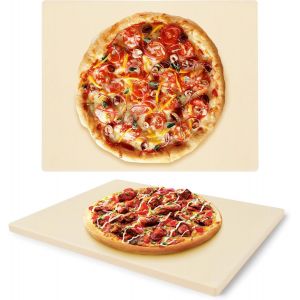JEXNOVASHOP-Pierre &agrave; pizza pour pizza et pain, 38 x 30 x 1,5 cm, pour barbecue &agrave; gaz et four (38 x 30 x 1,5 cm) - Neuf