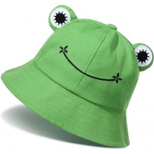 Chapeaux Seau Bob Grenouille Mignon Coton Chapeau Grenouille Vert - Neuf