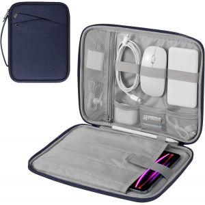 KAL-Housse Pour Tablette De 12.9 Pouce Compatible Avec Ipad Pro 12.9 2024/2022/2021/2020/2018, Ipad Air 12.9 2024,Galaxy Tab S9/S8 Plus 12.4"" 2023,Sac De Transport En Polyester Avec Poignée, Indigo - Neuf