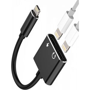 THEF-Adaptateur Jack Double Lightning Casque Accessoires Câble AUX Chargeur Pour Apple Câble Audio Écouteurs SDoppiateur Charge Headphone Autoradio Connecteur Pour iPad Air Pour Iphone XR 14 13 Pro M - Neuf