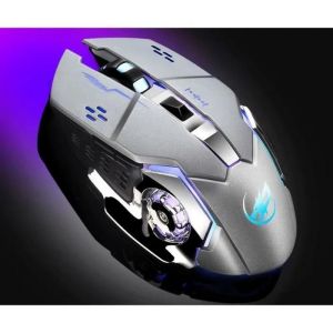 Souris Gaming sans fil rechargeable Souris optique USB silencieux 1600dpi pour ordinateur portable PC Gris - Neuf