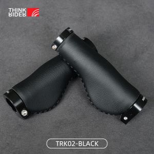 Thinkrider Poignées De Guidon De Vélo En Fibre De Cuir,Extrémité De Barre,Couverture De Poignée,Verrou En Aluminium Antidérapant,Convient Pour Scooter Et Vtt - Type Trk02-Black - Neuf