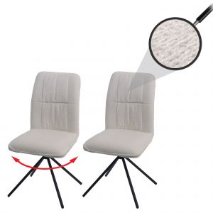 Lot de 2 chaises de salle &agrave; manger HWC-N99, chaises de cuisine chenille (340 g/m&sup2;) Oeko-Texcr&egrave;me - Neuf