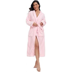 Peignoir De Bain Velours Femme Homme Peignoirs Longue Robe De Chambre En Polaire Moelleux Chaude Hiver S-Xxxl - Neuf