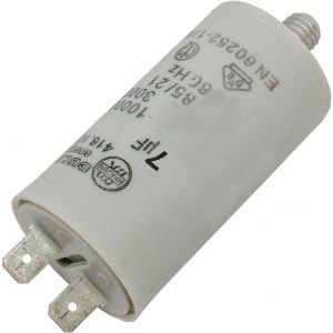 Condensateur de d&eacute;marrage 416.10.85 B [incl. fiche 6,3x0,8mm] | Condensateur moteur 7&micro;F 425V 30x56mm I Condensateur dans bo&icirc;tier plastique iso - Neuf