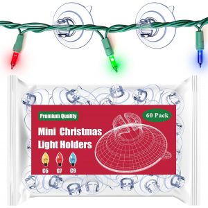 Jgd-Lot De 60 Mini Ventouses Pour Guirlande Lumineuse De No&euml;l - Pour Suspendre Des Lumi&egrave;res Saisonni&egrave;res Et Des D&eacute;corations De No&euml;l - Neuf
