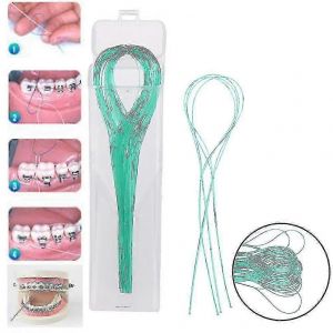 50pcs Fil Dentaire Enfile-Fils Porte-Dents Entre Les Appareils Orthodontiques Pont Hilo - Neuf