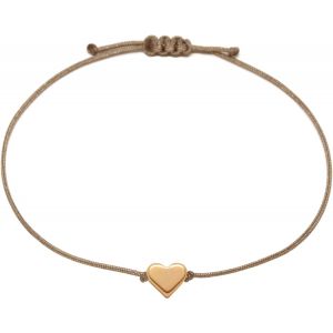 Bracelet Coeur En Or Rose Pour Filles - Fait &Agrave; La Main Avec Bo&icirc;te-Cadeau (Or Rose - Marron) (Taille Ajustable) - Neuf