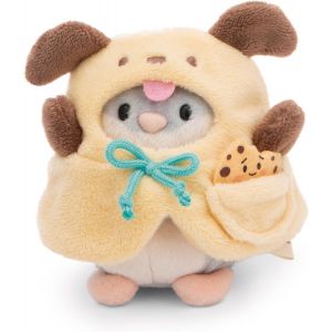 KALANKA-Peluche Hamster Shai 8 cm avec Cookie & Costume de Chien en bo&icirc;te Cadeau 8,5x6,5x10 cm Gris - Doudou, Mignon Jouet en Peluche &agrave; c&acirc;liner et &agrave; Jouer, Une Excellente id&eacute;e de Cadeau - 61144 - Neuf