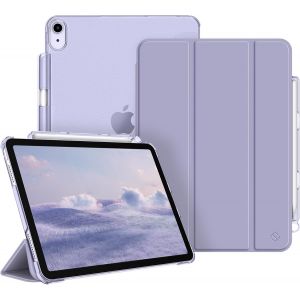 ELVORIX-Coque pour iPad Air 11 Pouces M4/M3/M2 (2026/2025/2024) et iPad Air 5/4 10.9 Pouces (2022/2020) - [Rangement de Stylet] &Eacute;tui Transparent Mat, Housse Fine, Lilas - Neuf