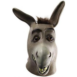 Masque d'âne, masque animal, costume, fête, cosplay, masque en latex pour accessoires de fête d'Halloween - Neuf