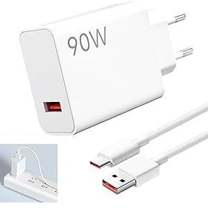 Kal-90w Chargeur Xiaomi Rapide Avec Câble Usb C 2m, Chargeur 90w Hypercharge Compatible Redmi Note 13/14/14 Pro 5g/Xiaomi 13/14/15 Ultra/13t/13 Lite/Poco F7/F6/X7 Pro - Neuf