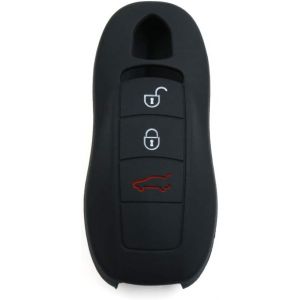 X AUTOHAUX Coque de Protection en Silicone pour cl&eacute; de Voiture Porsche Macan Panamera Cayenne 911 718 Noir - Neuf
