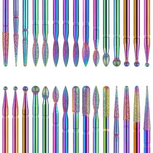 Ihkhu-30pcs Diamant Forets À Ongles Embouts Colorés De Ponceuse Dépolissement Kit De Professionnel À Supprimer Gel Acrylique Cuticule Acrylique Carbure Outils Pour Manucure Pédicure - Neuf