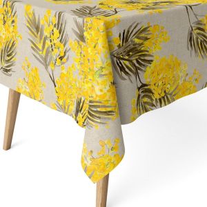 Nappe Anti-Taches Ronde Taille 140 Cm - Nappe Anti-Taches Au Toucher Extra Douce Et Imperméable, Couleur Beige - Neuf