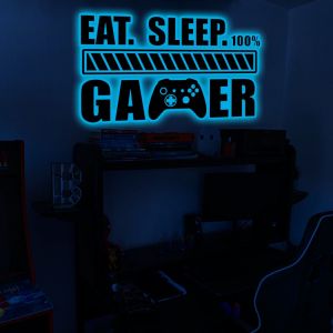 Sticker Mural De Jeu Phosphorescent Bleu Foncé Gamer Boy Stickers Muraux En Vinyle Pour Jeu Vidéo Décoration Murale Pour Contrôleur De Jeu Pour Chambre De Garçon - Neuf