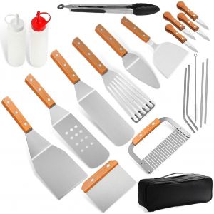 20 Pi&egrave;ces Kit Barbecue PortableAccessoires de Barbecue en Acier inoxydableBBQ Outils Ustensiles, pour Le Camping, Jardin, Ext&eacute;rieur, Randonn&eacute;e et Voyage Grillade Barbecue,Id&eacute;es Cadeaux pour Hommes - Neuf
