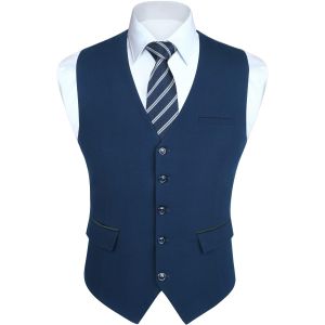 Gilet Costume Homme Formel Classique Casual Gilets Sans Manche Homme Pour Mariage Business Parti Coton Vest - Neuf