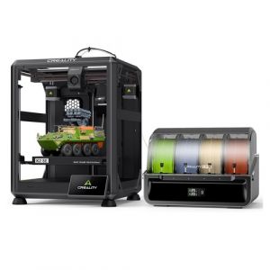 Creality K2 SE Combo Imprimante 3D Haute Vitesse 500mm/s, Pr&eacute;cision 0.1mm, Volume 220x215x245mm, Nivellement Auto, Buse 300&deg;C Multi-mat&eacute;riaux & Multi-couleurs, Kit Complet - Neuf