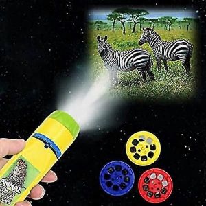Dww-Lampe de poche et projecteur jouet, enfants à partir de 3 ans, diapositives et 24 animaux sauvages, jouet de narration parent-enfant pour garçons et filles (anima - Neuf