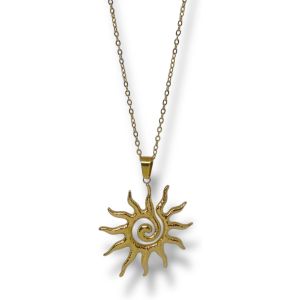 Collier Femme Soleil - Pendentif Rayon De Soleil Avec Cha&icirc;ne R&eacute;glable En Acier Inoxydable 316l R&eacute;sistant Ne Change Pas De Couleur Hypoallerg&eacute;nique - Bijoux Mode Cadeau Pour Femmes Filles - Neuf
