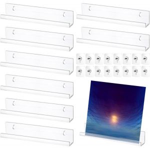 CAUC-Lot de 8 supports muraux pour disques vinyles : &eacute;tag&egrave;re murale en acrylique transparent de 30,5 cm, support mural, support de disque mural, &eacute;tag&egrave;re murale pour disques, album photo et objets de - Neuf