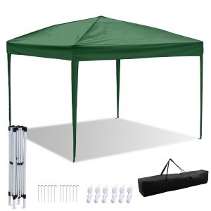 3x3m Tonnelle Pliante &Eacute;tanche Stable, Tonnelle De Jardin Exterieur Anti-Uv, Gr&uuml;n - Neuf